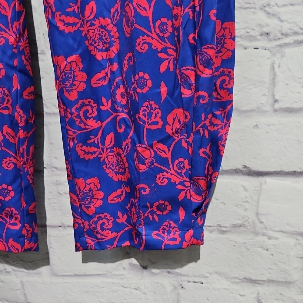 Cupshe Vibrant Blue and Red Sangria Sands Floral Cover Up Pants - Picture 7 of 10